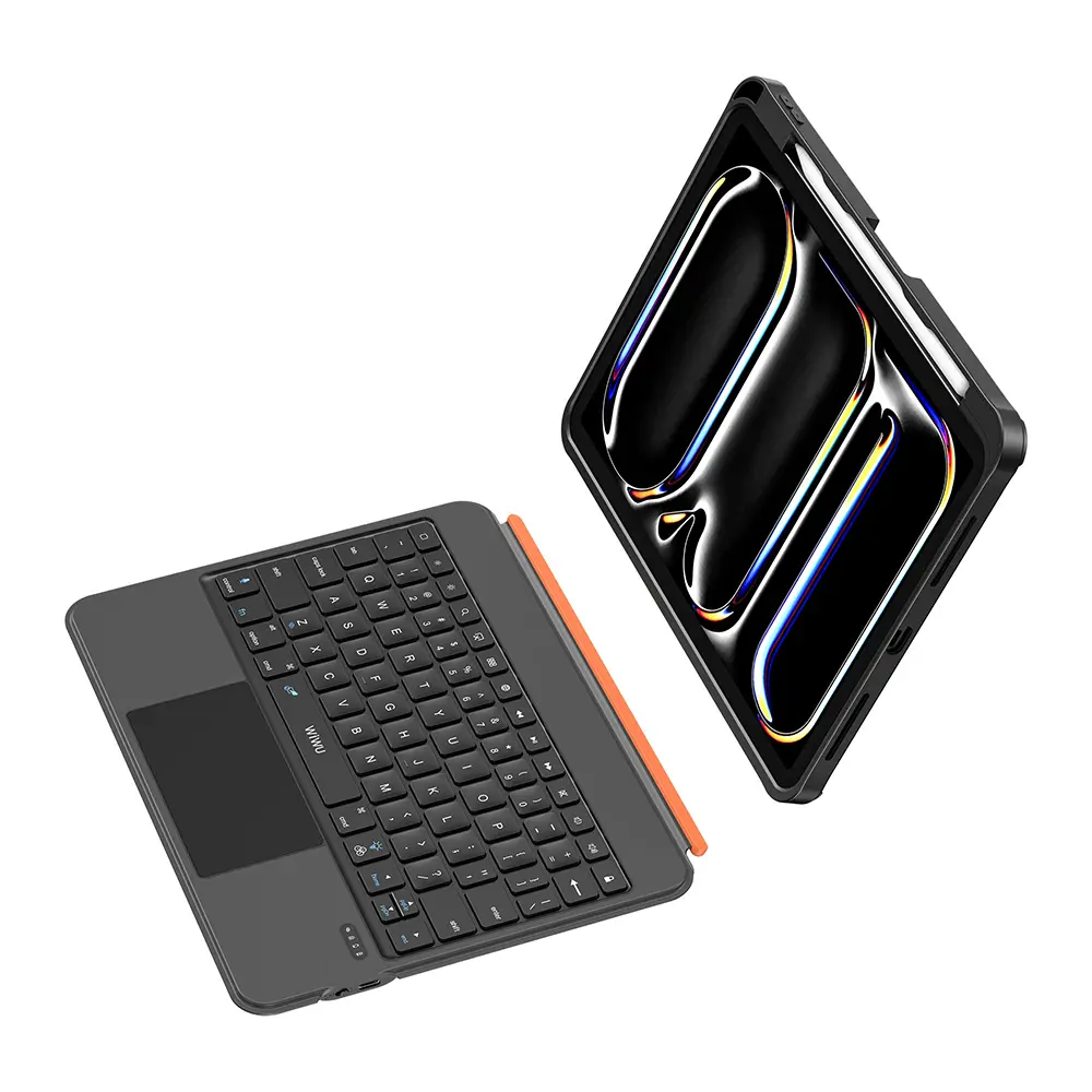iPad Pro 13" (M4) Klavyeli Standlı Kılıf, Kalem Bölmeli - Wiwu MK-007 Combo Pro