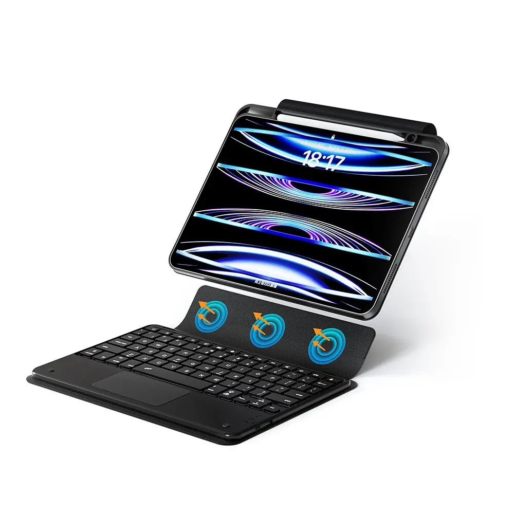 iPad Pro 13" (M4) Standlı Klavyeli Tablet Kılıfı - Zore Border