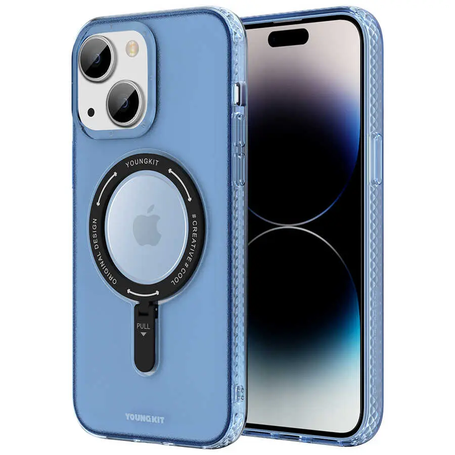 iPhone 14 MagSafe Uyumlu Şeffaf Kılıf - Youngkit Rock Serisi