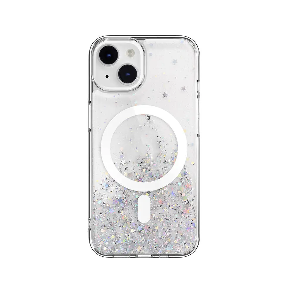 iPhone 14 MagSafe Uyumlu Şeffaf Simli Kılıf - Switcheasy Starfield-M