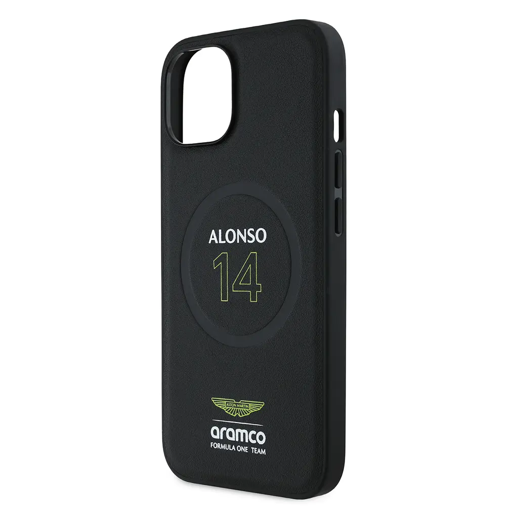 iPhone 14 MagSafe Uyumlu PU Deri Kılıf - Aston Martin Alonso