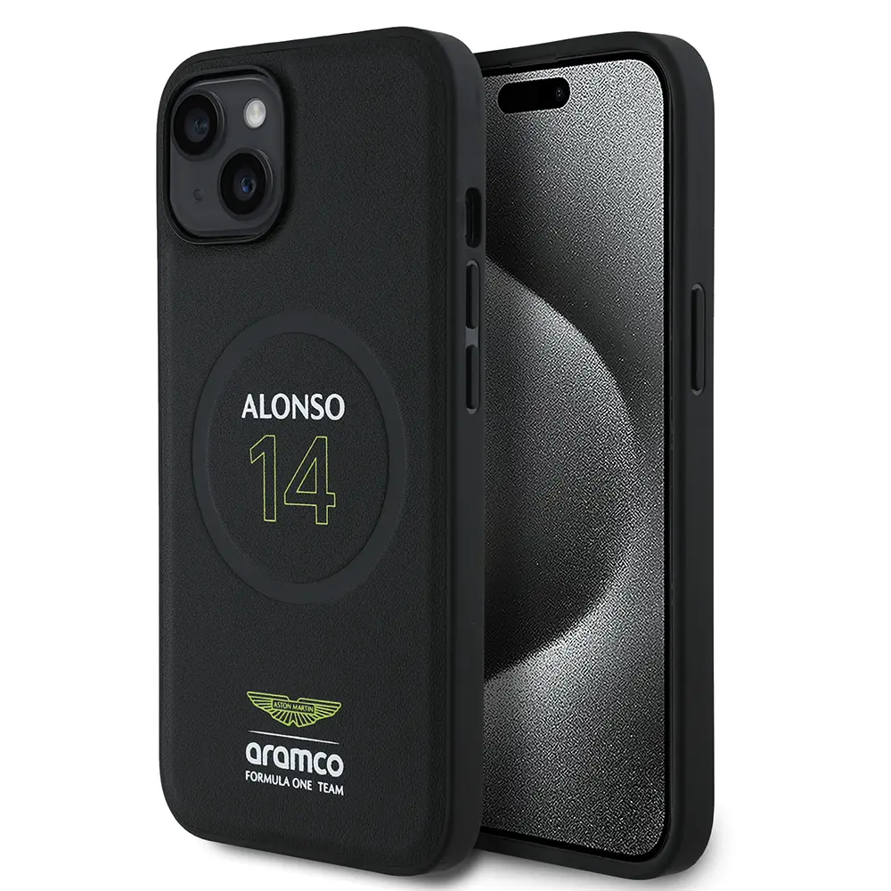 iPhone 14 MagSafe Uyumlu PU Deri Kılıf - Aston Martin Alonso