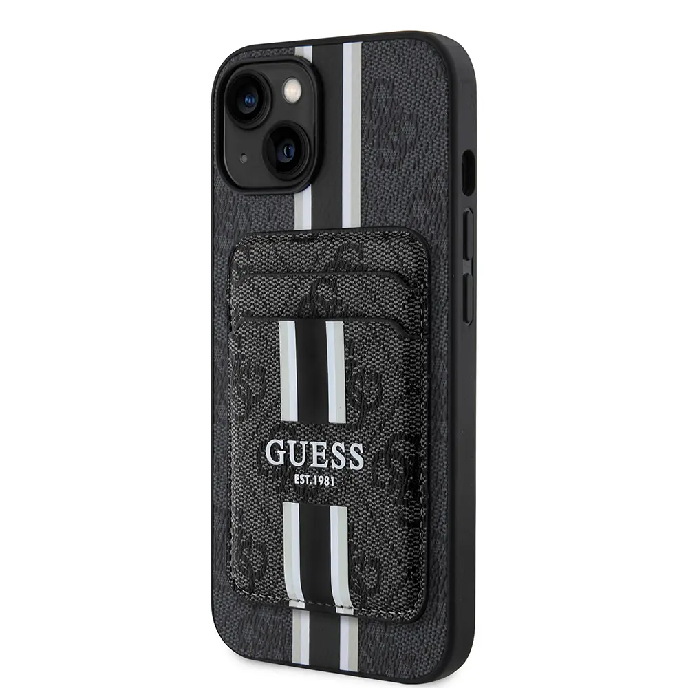 iPhone 14 MagSafe Uyumlu Kartlıklı Kılıf - Guess 4G Desenli