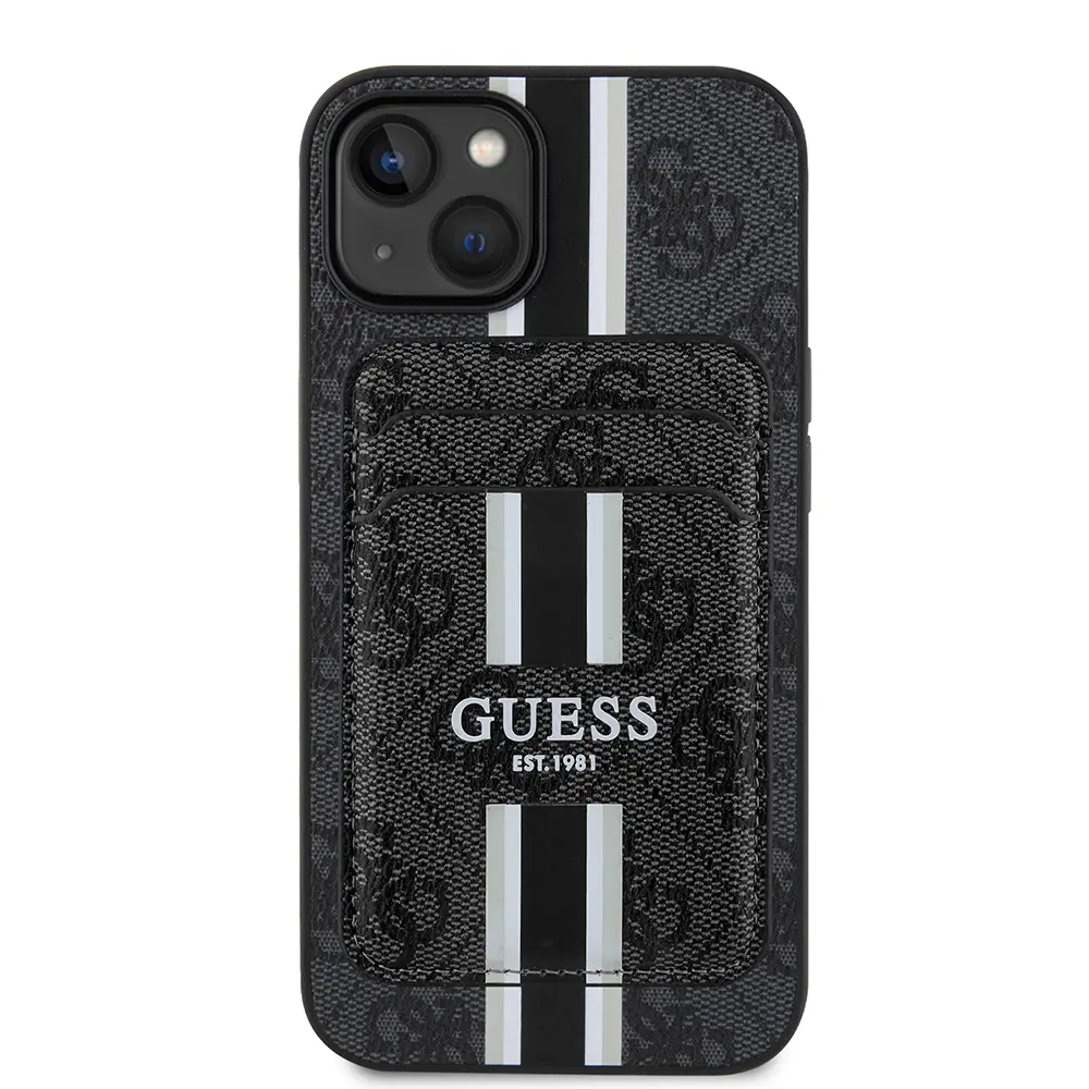 iPhone 14 MagSafe Uyumlu Kartlıklı Kılıf - Guess 4G Desenli