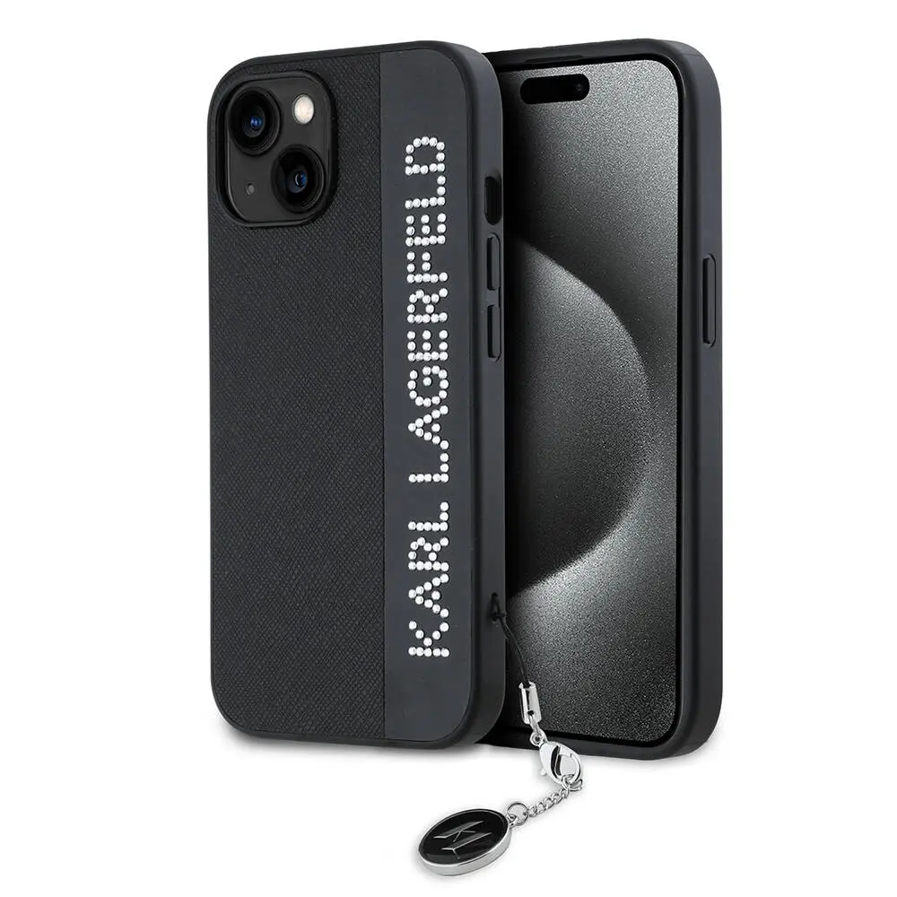 iPhone 14 Uyumlu Taşlı Saffiano Kılıf - Karl Lagerfeld KL