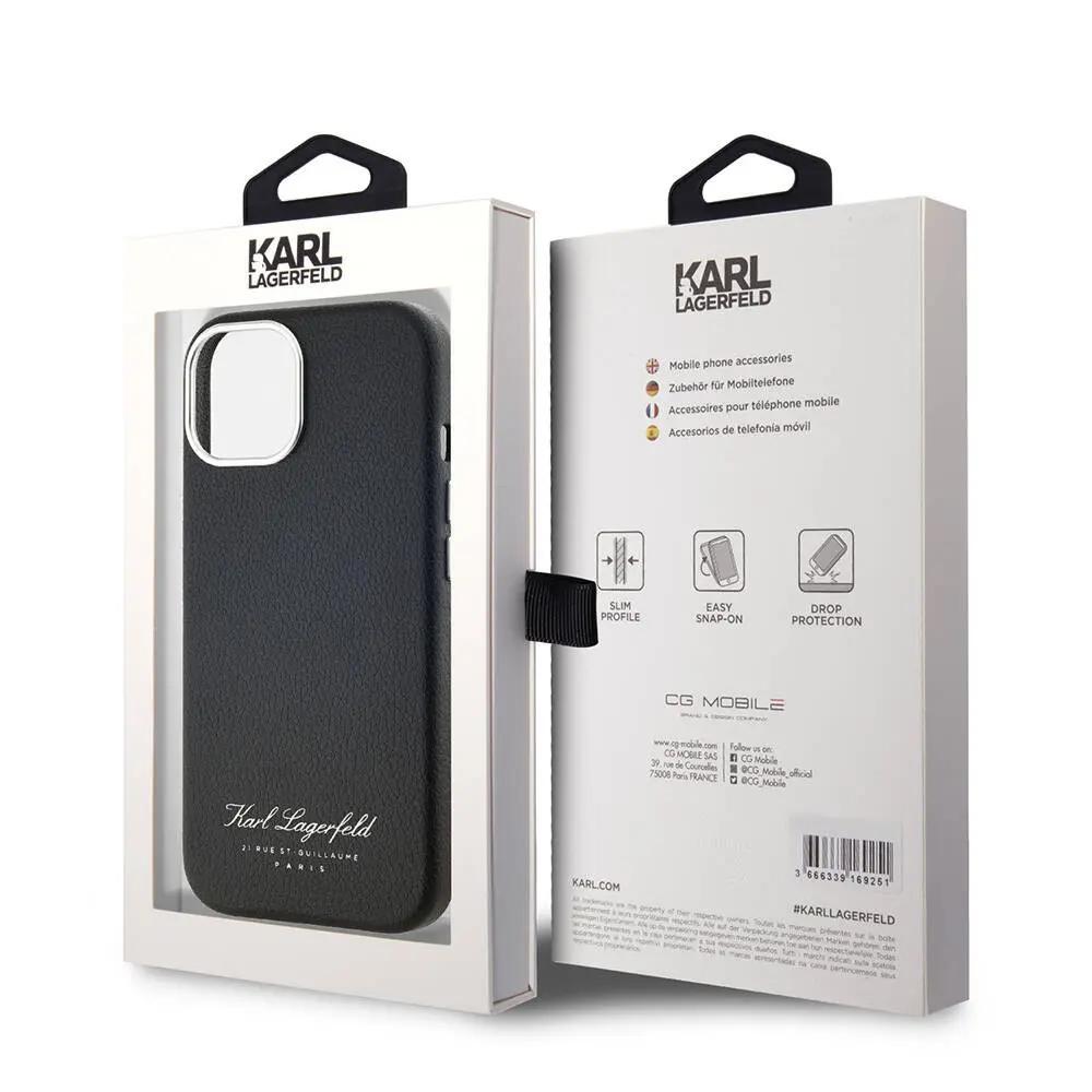 iPhone 14 Karl Lagerfeld Lisanslı Siyah Kılıf - KL Hotel