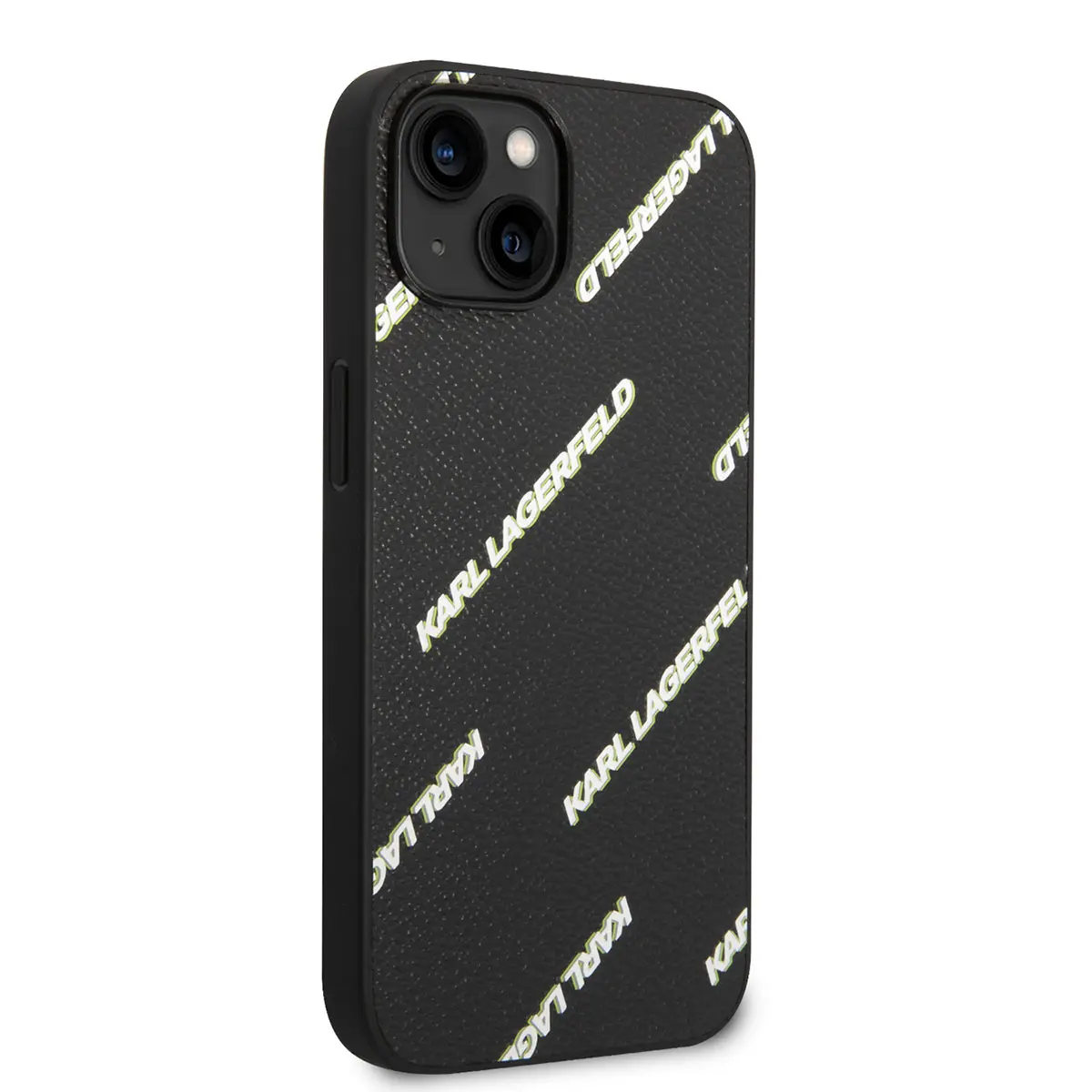 iPhone 14 Suni Deri Logolu Kılıf - Karl Lagerfeld