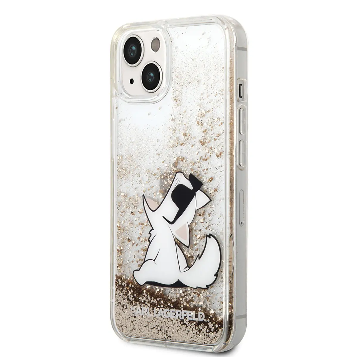 iPhone 14 Sıvılı Simli Choupette Desenli Kılıf - Karl Lagerfeld