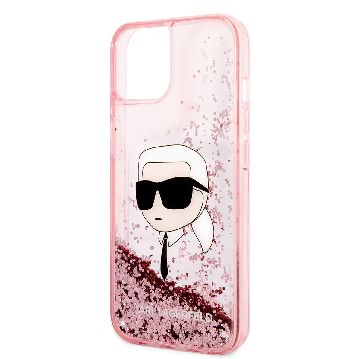 iPhone 14 Sıvılı Simli Karl Head Desenli Kılıf - Karl Lagerfeld
