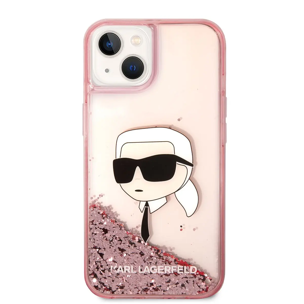 iPhone 14 Sıvılı Simli Karl Head Desenli Kılıf - Karl Lagerfeld