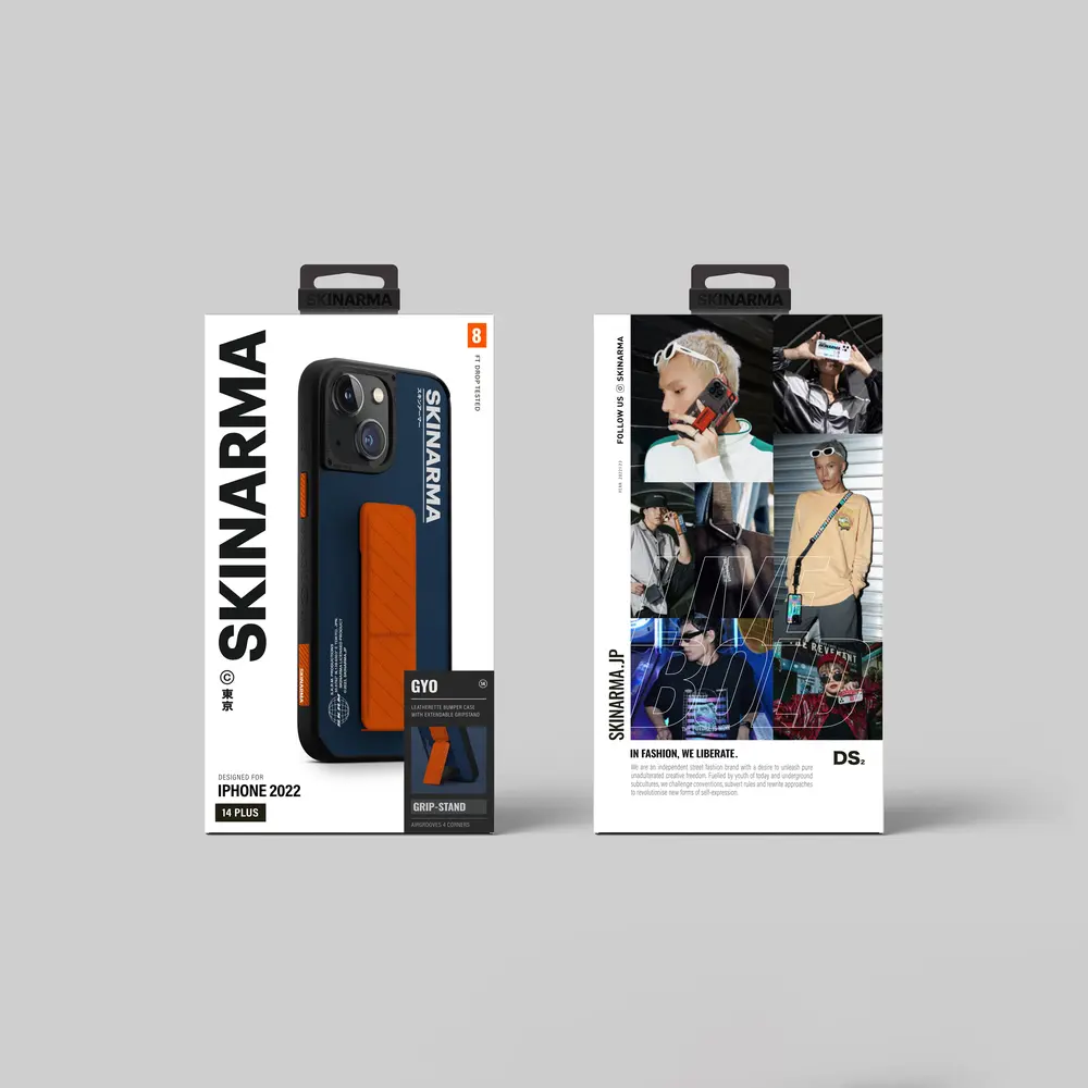 iPhone 14 Standlı Deri Görünümlü Kılıf - Skinarma Gyo