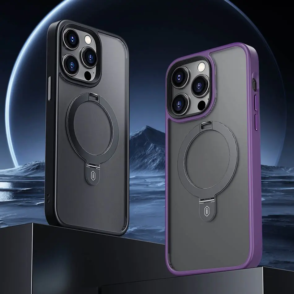 iPhone 14 MagSafe Uyumlu Mat Şeffaf Standlı Kılıf - Wiwu ZMM-010