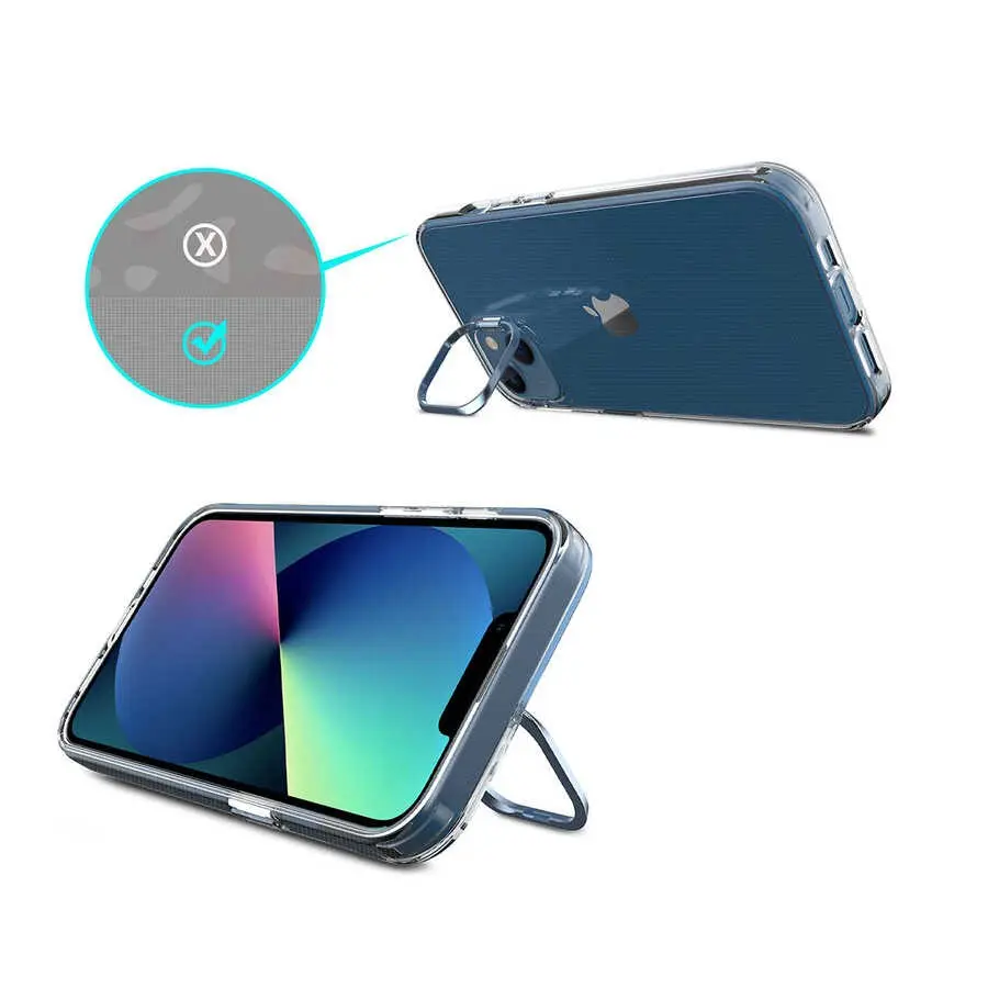 iPhone 14 Şeffaf Kılıf, Kamera Standlı ve MagSafe Uyumlu - Zore Skuba