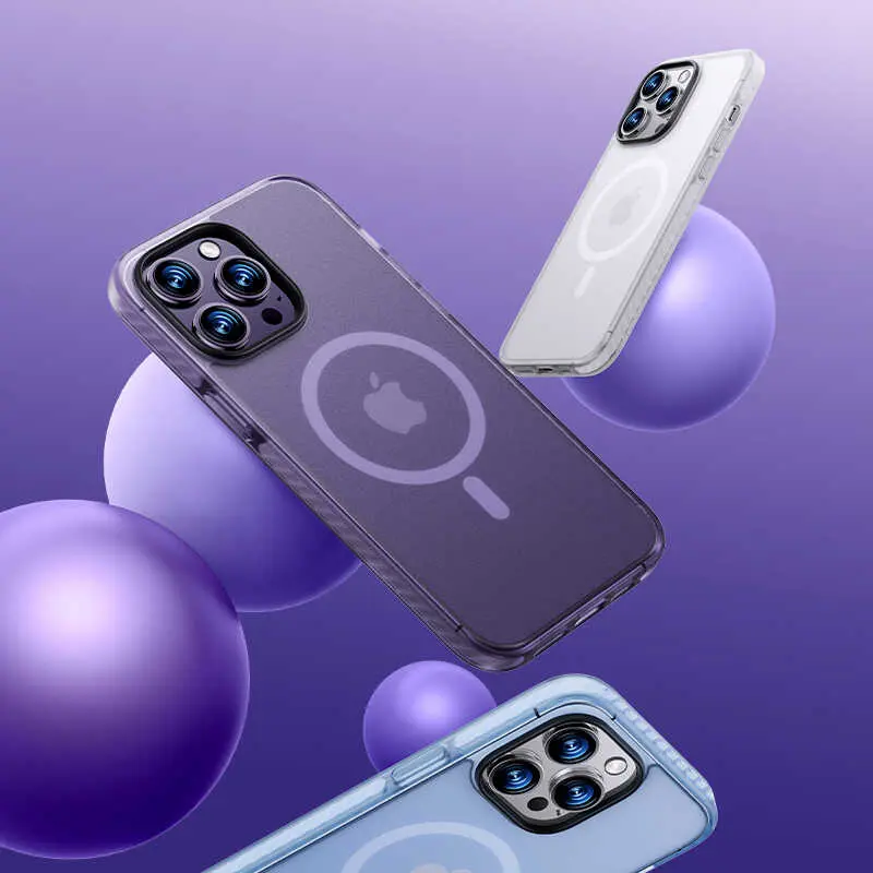 iPhone 14 Plus Mat Arka Yüzeyli Silikon Kenarlı Kılıf - Benks Icesand