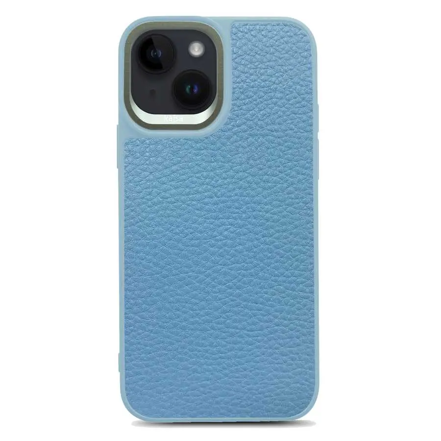 iPhone 14 Plus Deri Kılıf, Metal Kamera Çerçeveli - Kajsa Litchi