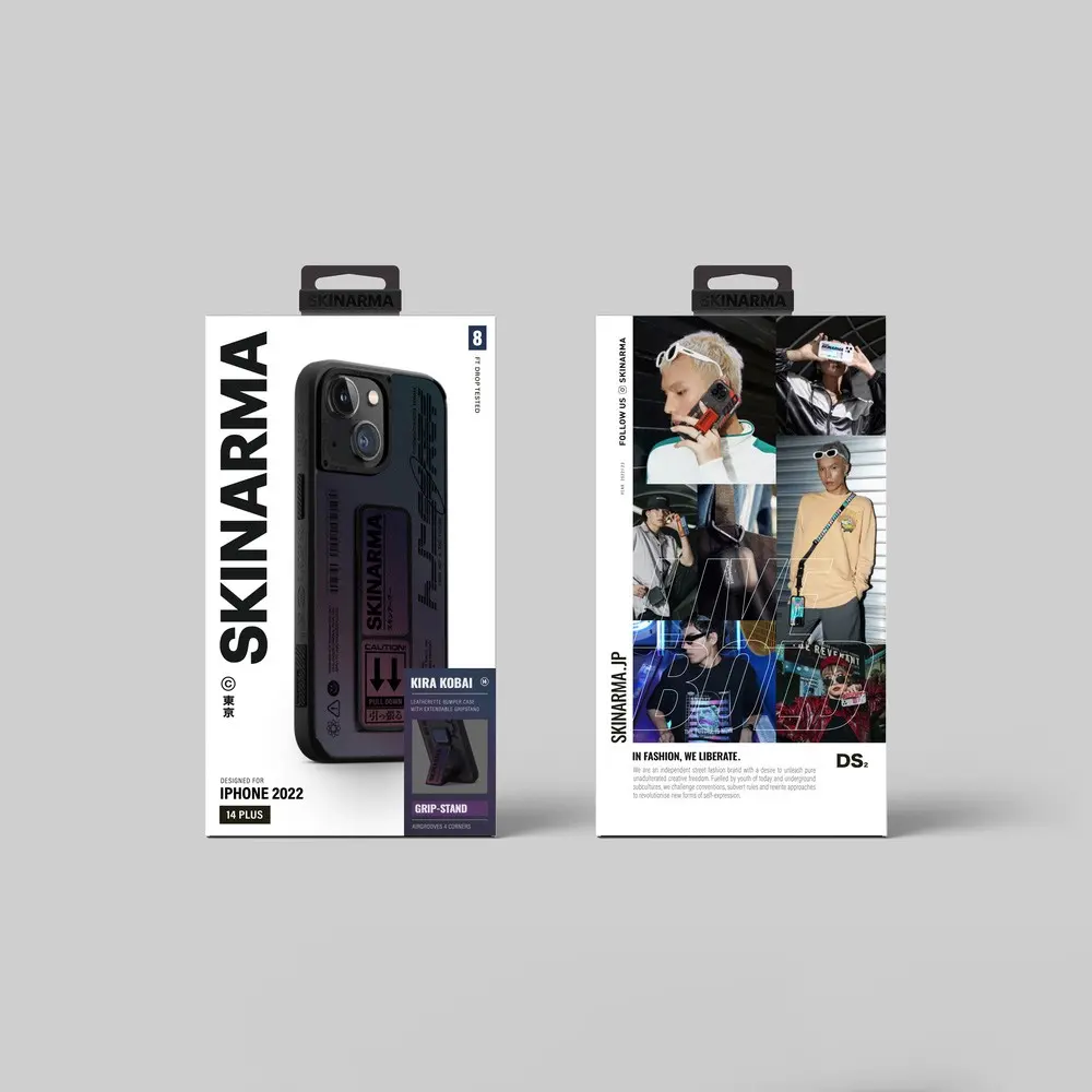 iPhone 14 Plus Standlı Deri Görünümlü Kılıf - Skinarma Kira Kobai