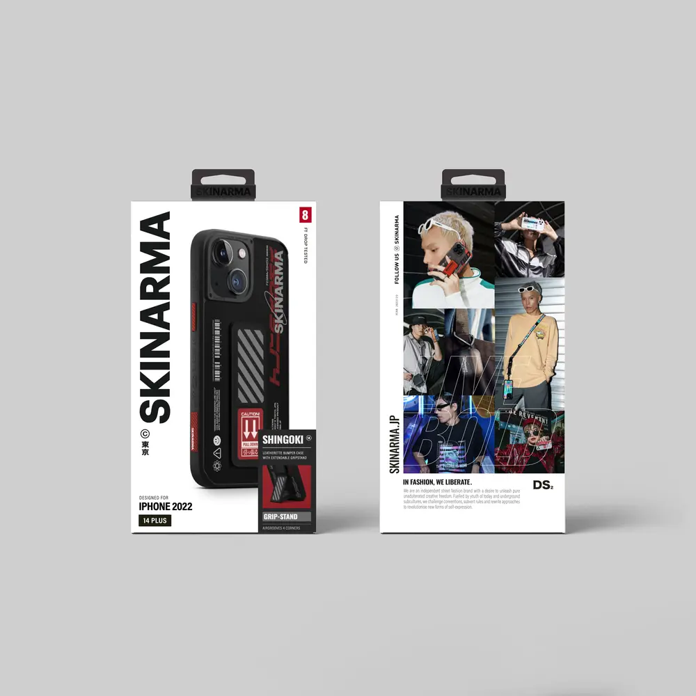 iPhone 14 Plus Standlı Deri Görünümlü Kılıf - Skinarma Shingoki