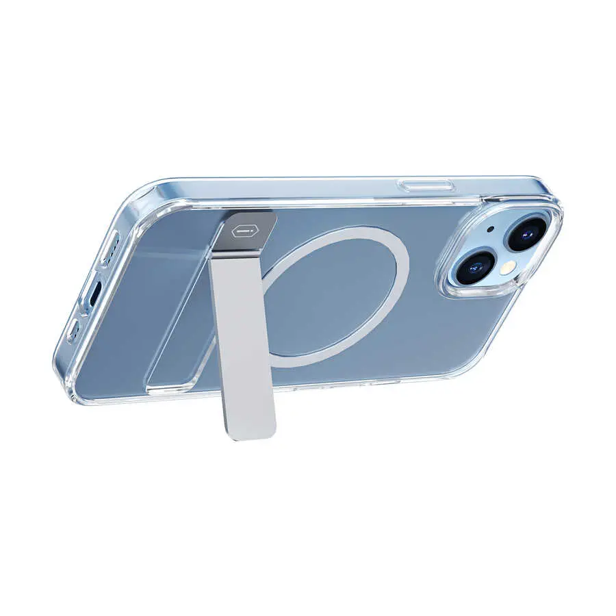 iPhone 14 Plus MagSafe Uyumlu Standlı Şeffaf Kılıf - Wiwu Aurora