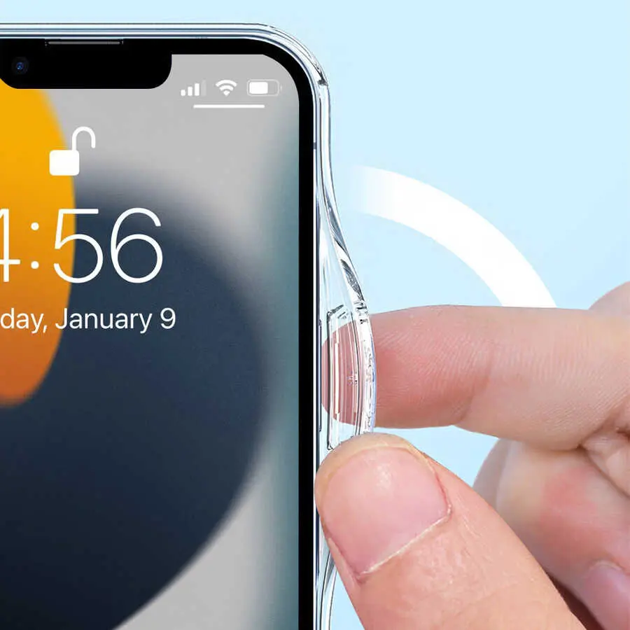 iPhone 14 Plus MagSafe Uyumlu Standlı Şeffaf Kılıf - Wiwu Aurora