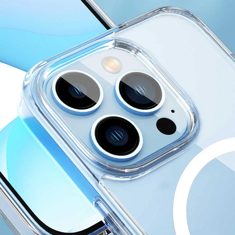 iPhone 14 Plus MagSafe Uyumlu Standlı Şeffaf Kılıf - Wiwu Aurora