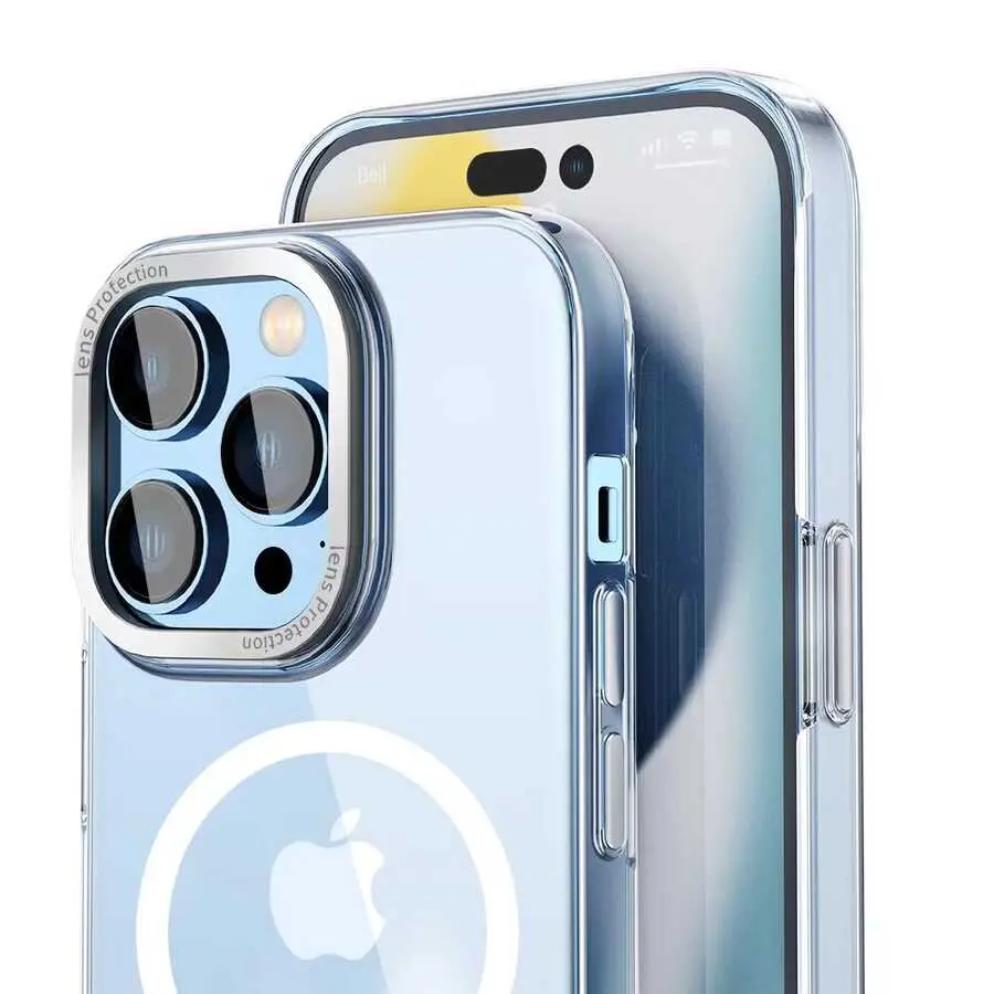 iPhone 14 Plus MagSafe Uyumlu Şeffaf Sert Kılıf - Wiwu Magnetic Crystal