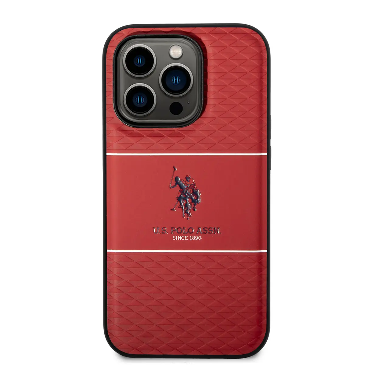iPhone 14 Pro Deri Şeritli Logo Tasarımlı Kılıf - U.S. Polo Assn.