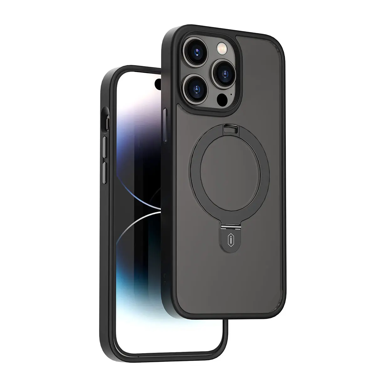 iPhone 14 Pro MagSafe Uyumlu Mat Transparan Standlı Kılıf - Wiwu ZMM-010