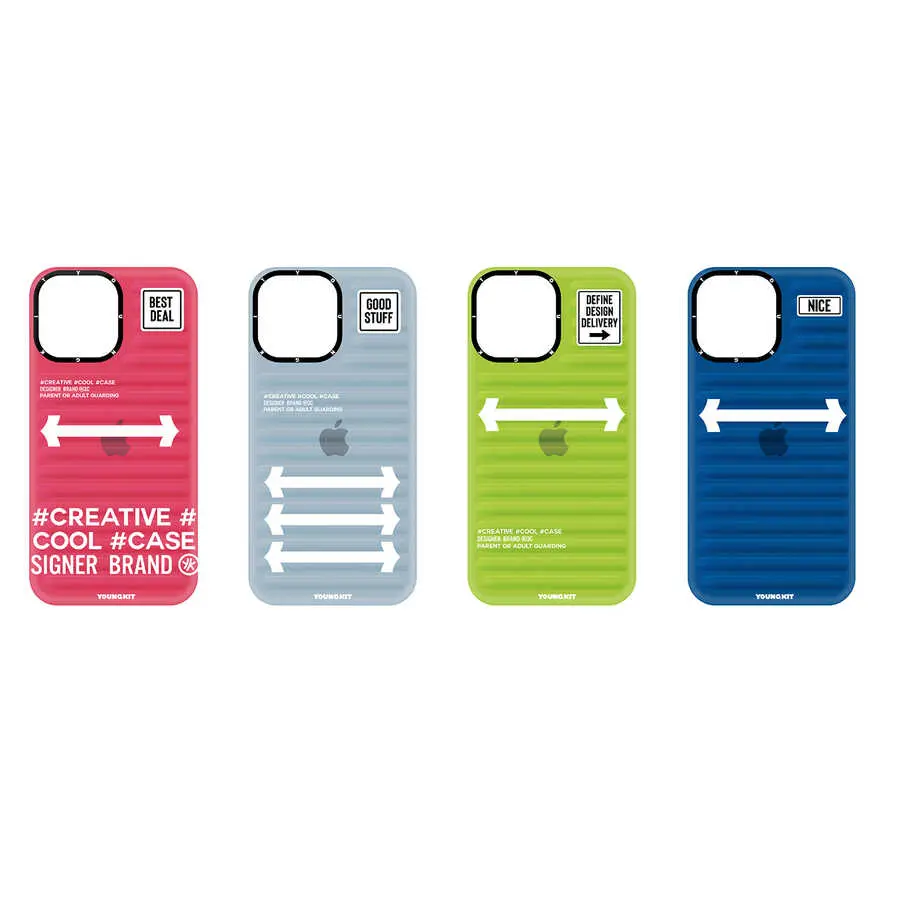 iPhone 14 Pro Tırtıklı Yüzeyli Kılıf - YoungKit Luggage FireFly