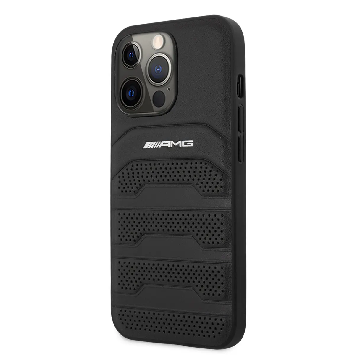 iPhone 14 Pro Deri Çizgili Kabartmalı Kılıf - AMG Leather