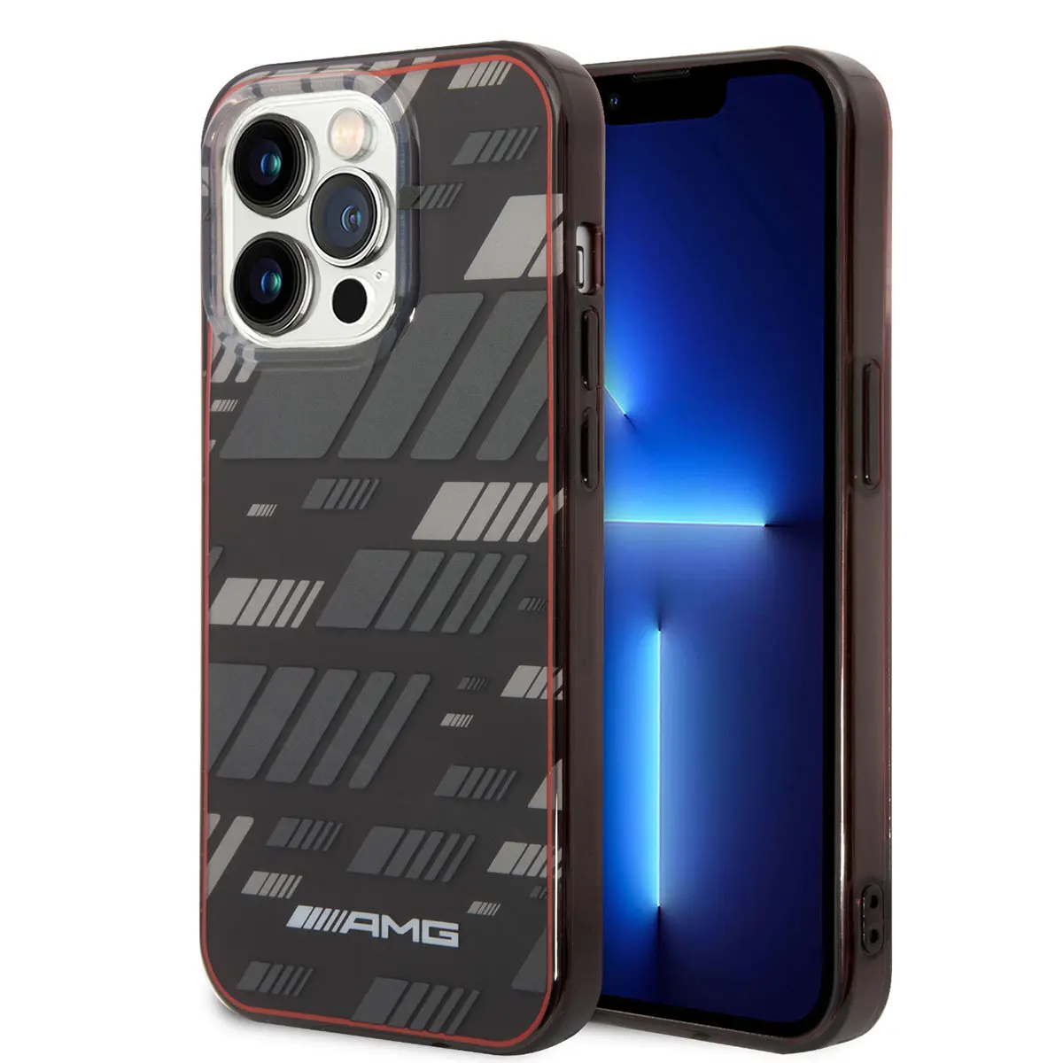 iPhone 14 Pro Şeffaf Çift Katmanlı Grafik Desenli Kılıf - AMG