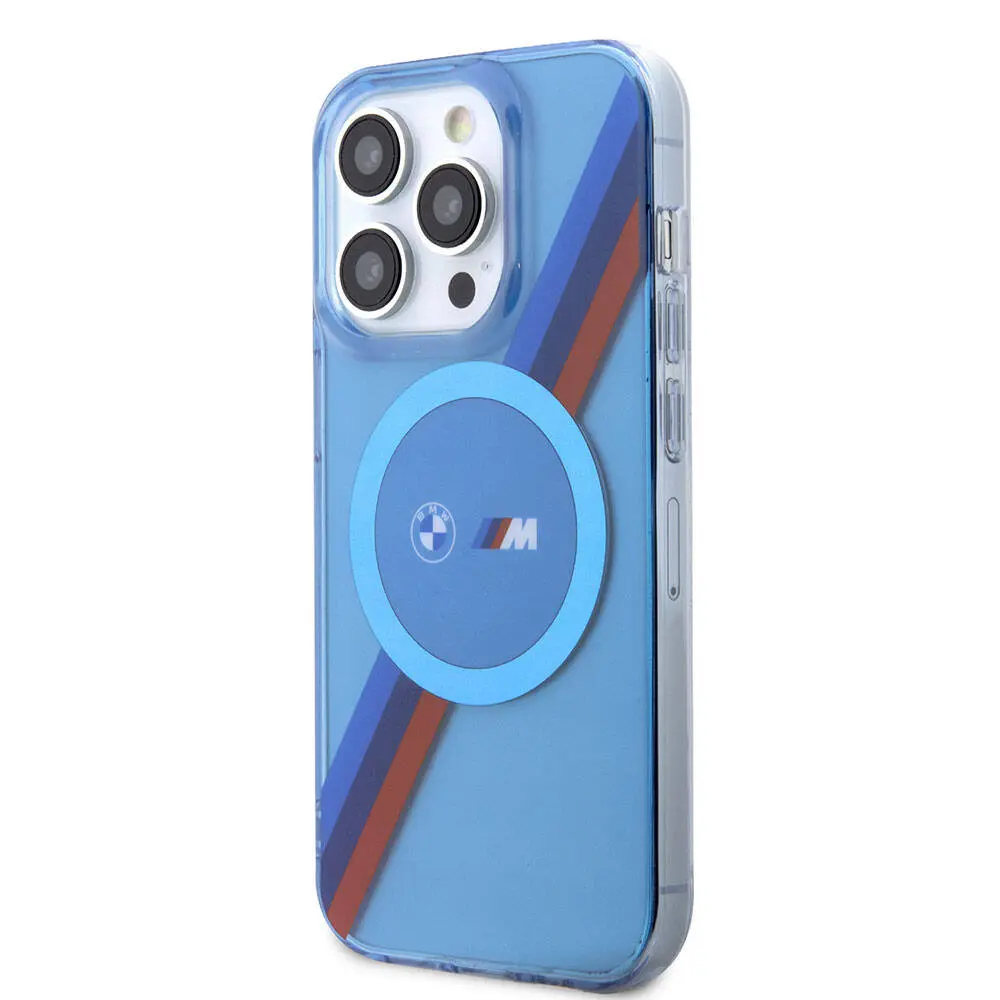 iPhone 14 Pro MagSafe Uyumlu Şeffaf Kılıf - BMW M Tricolor