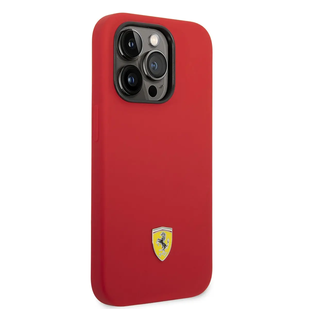 iPhone 14 Pro MagSafe Uyumlu Silikon Kılıf - Ferrari Metal Logo