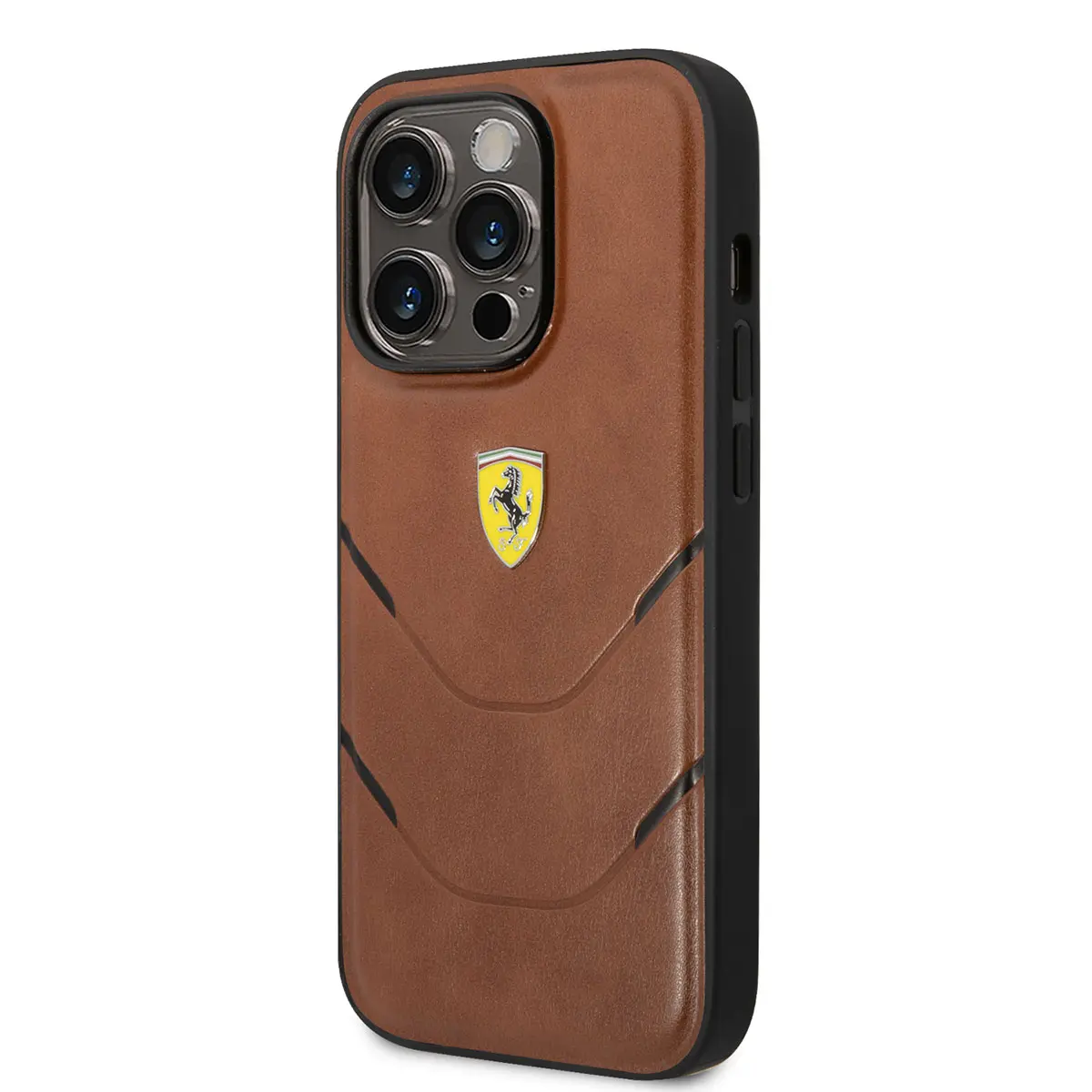 iPhone 14 Pro PU Deri Çizgili Kılıf - Ferrari Lisanslı