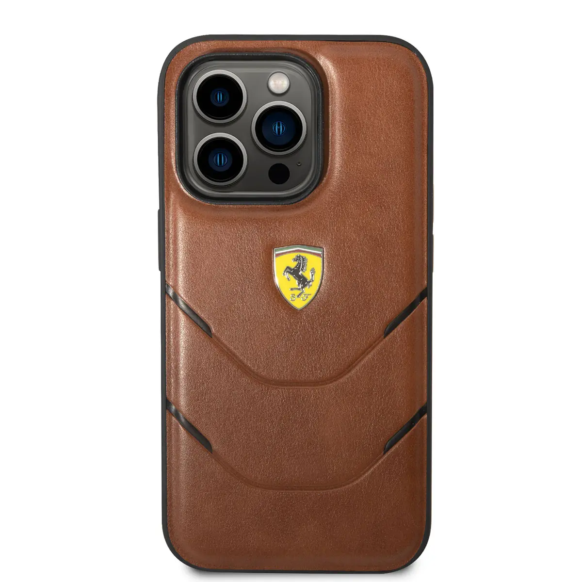 iPhone 14 Pro PU Deri Çizgili Kılıf - Ferrari Lisanslı