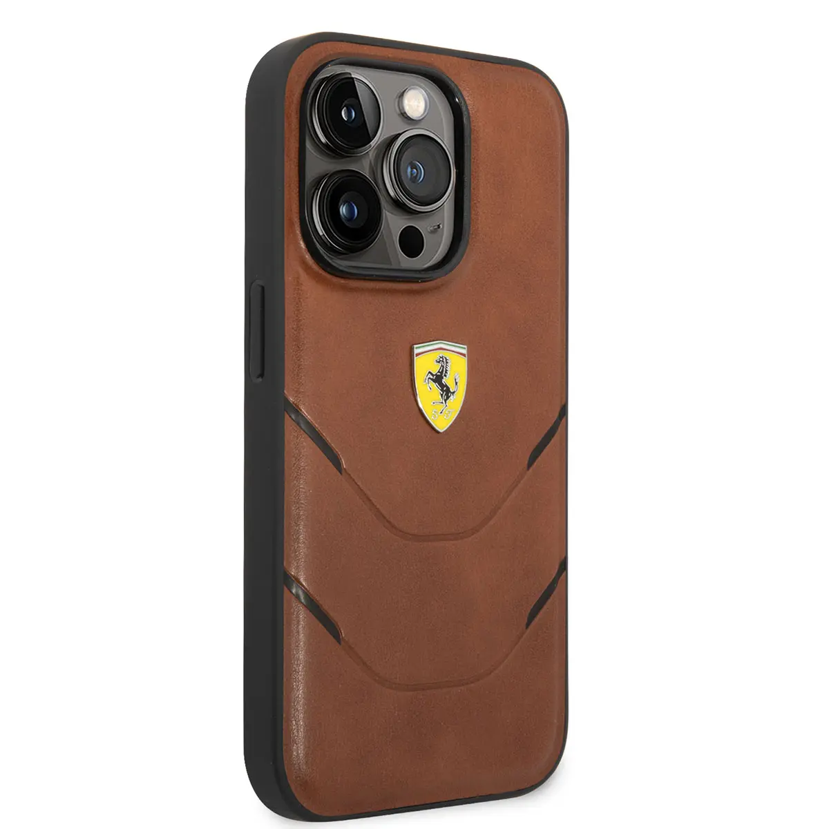 iPhone 14 Pro PU Deri Çizgili Kılıf - Ferrari Lisanslı