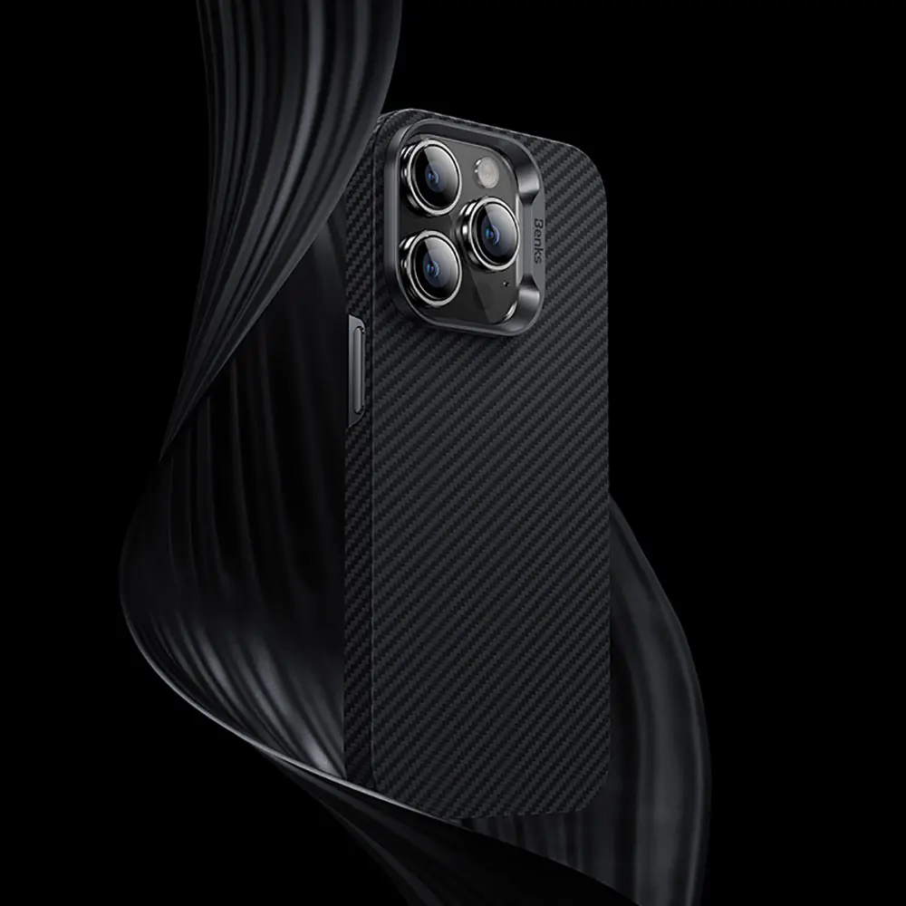 iPhone 14 Pro Karbon Fiber Kılıf - Benks 600D Essential Kevlar