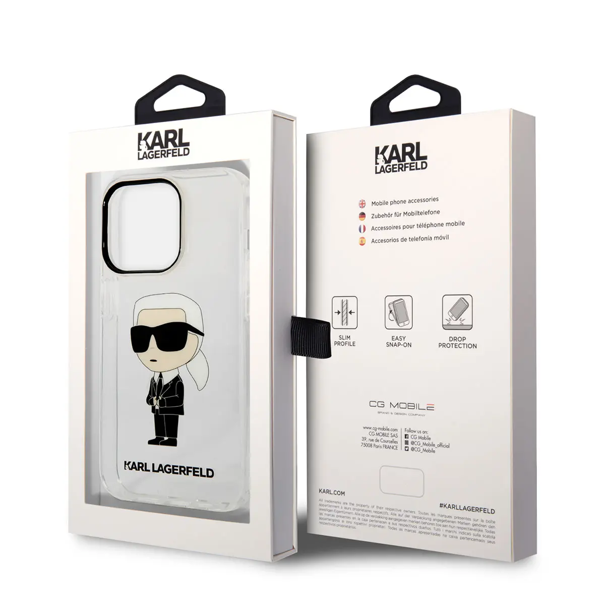 iPhone 14 Pro Şeffaf Kılıf, İkonik Karl Dizayn - Karl Lagerfeld