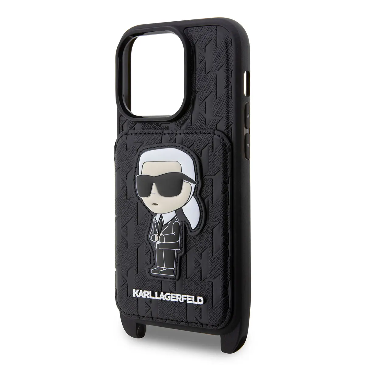 iPhone 14 Pro Kartlıklı Boyun Askılı Kılıf - Karl Lagerfeld Karl Dizayn