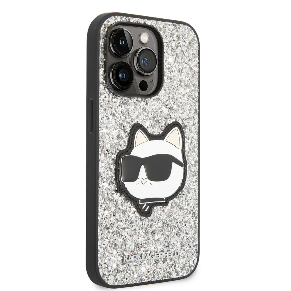 iPhone 14 Pro Parlak Taşlı Choupette Dizayn Kılıf - Karl Lagerfeld