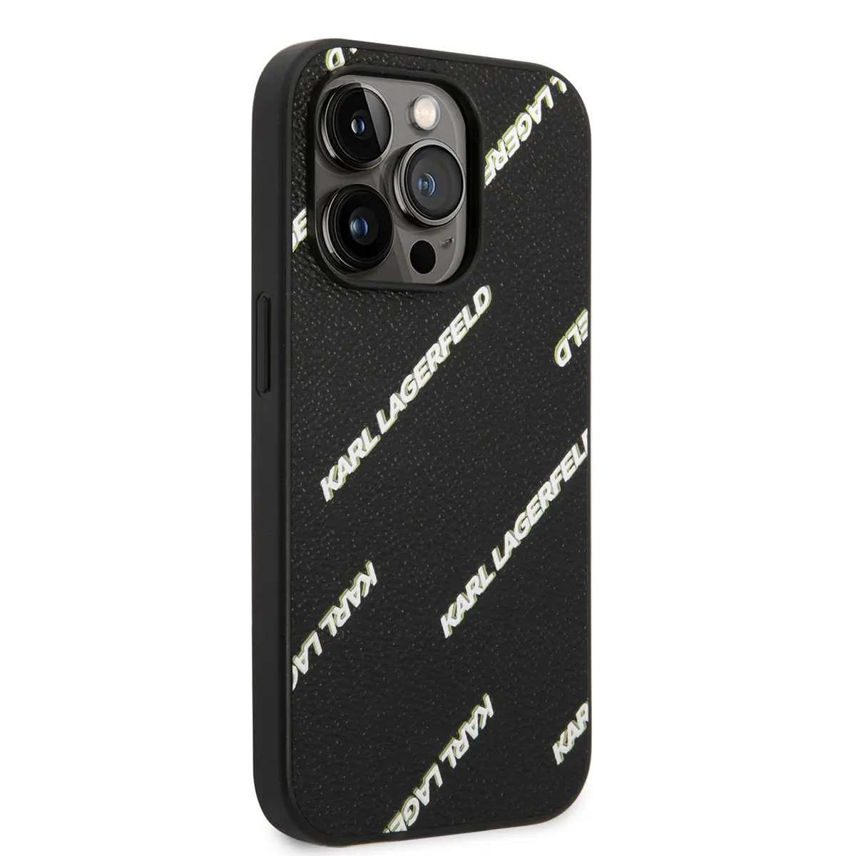iPhone 14 Pro Suni Deri Logolu Kılıf - Karl Lagerfeld