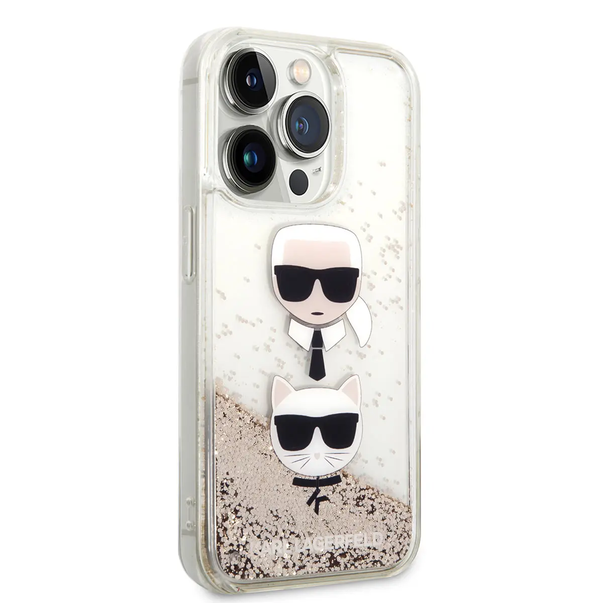 iPhone 14 Pro Sıvılı Simli Kılıf - Karl Lagerfeld K&C Head