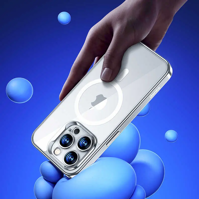 iPhone 14 Pro MagSafe Uyumlu Cam Yüzeyli Kılıf - Benks Electroplated