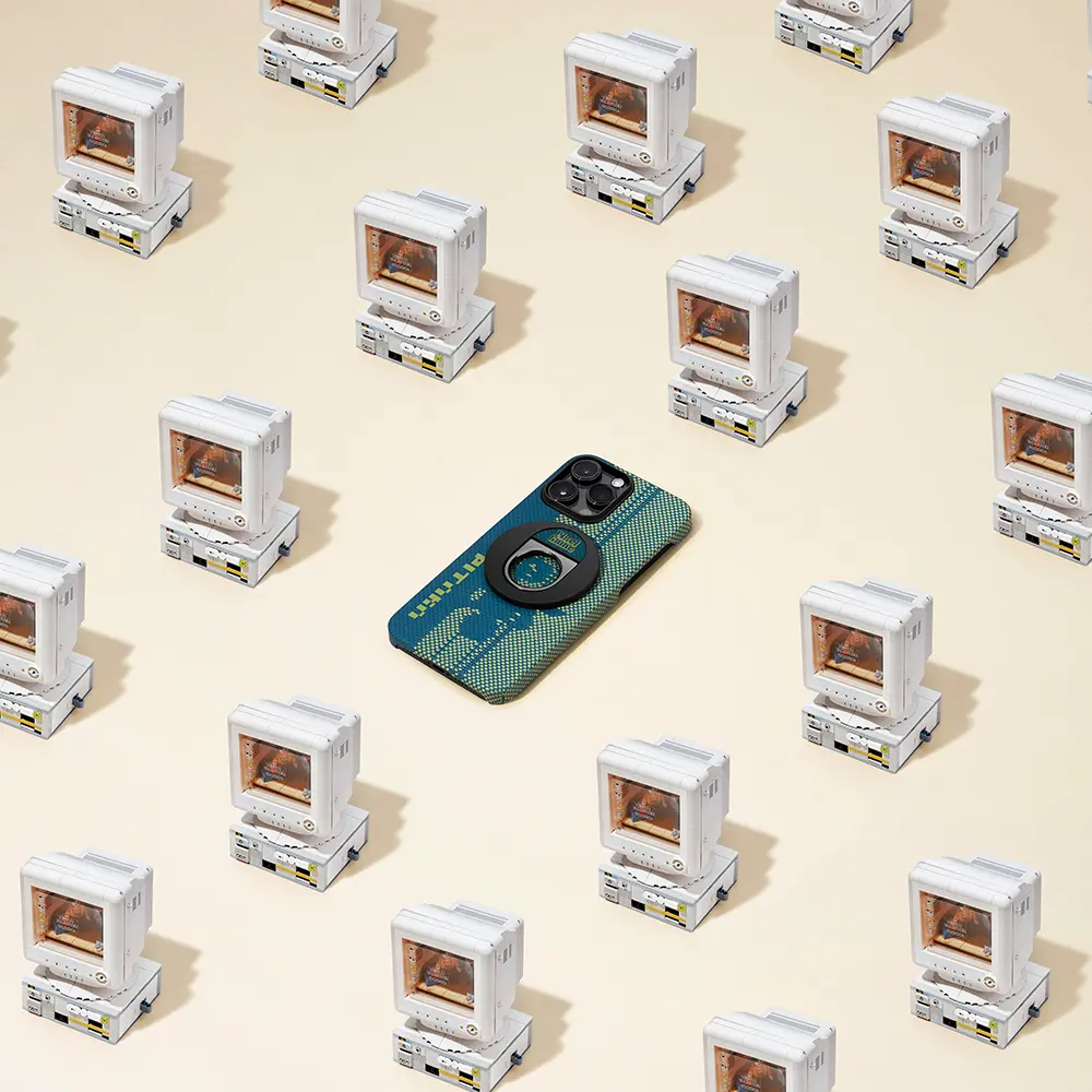 iPhone 14 Pro MagSafe Uyumlu Aramid Fiber Kılıf - Pitaka Pixel Game