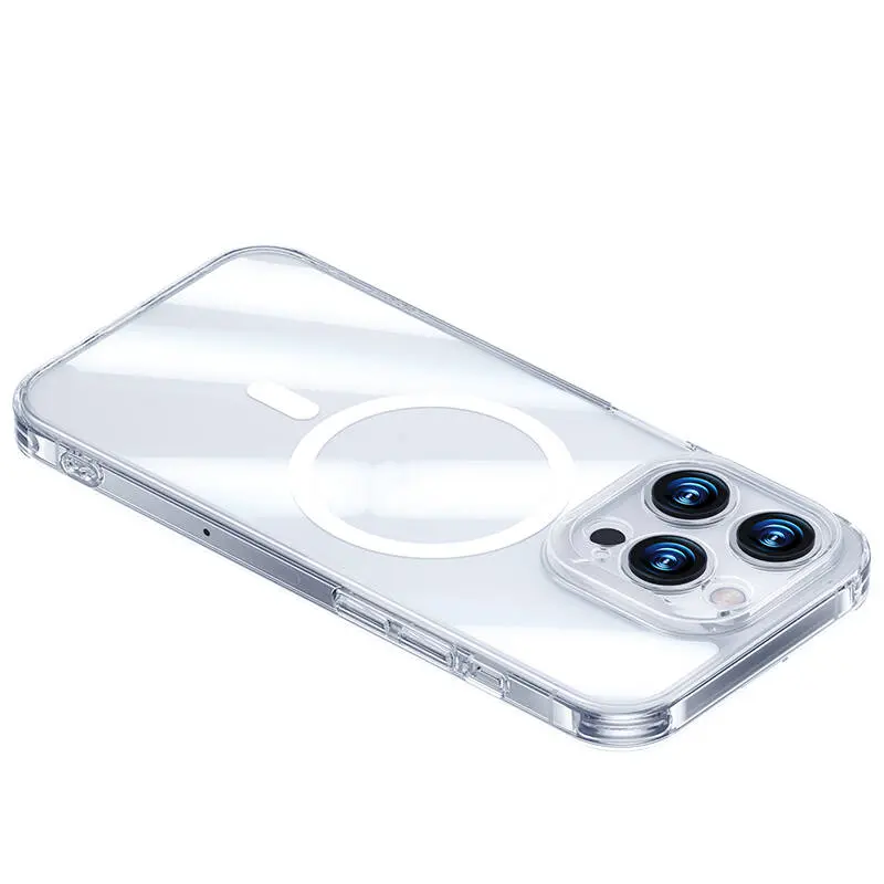 iPhone 14 Pro MagSafe Uyumlu Şeffaf Kılıf - Benks Magnetic Shiny Glass
