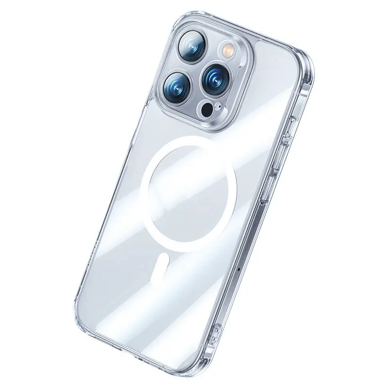 iPhone 14 Pro MagSafe Uyumlu Şeffaf Kılıf - Benks Magnetic Shiny Glass