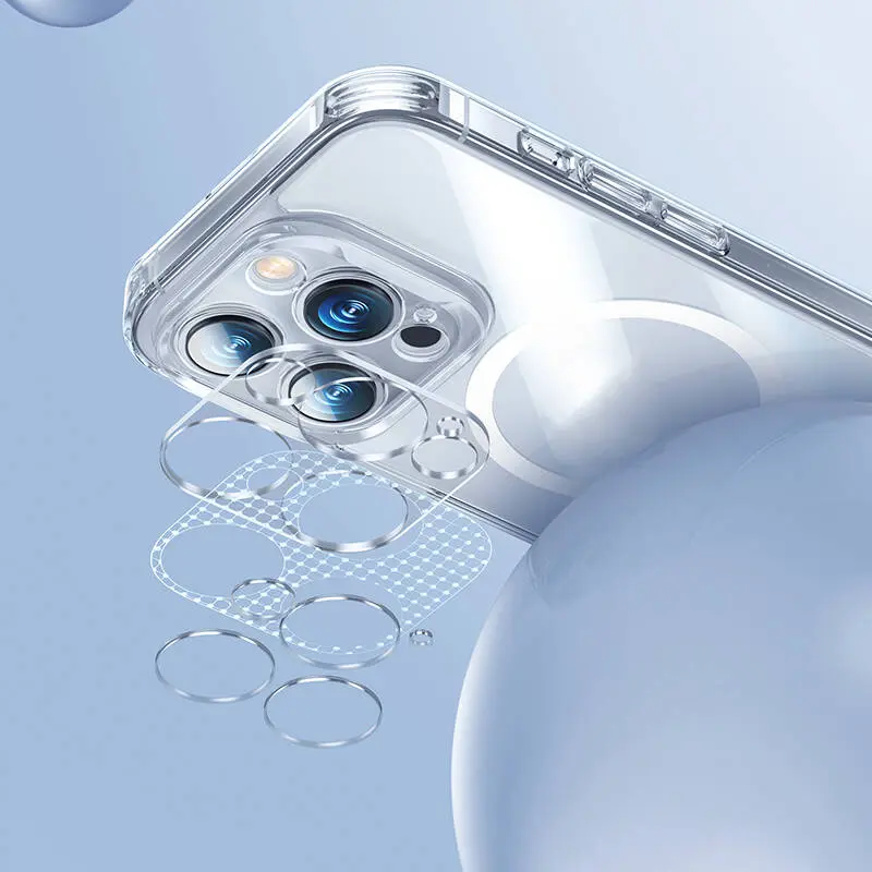 iPhone 14 Pro MagSafe Uyumlu Kamera Korumalı Şeffaf Kılıf - Benks Corning Glass