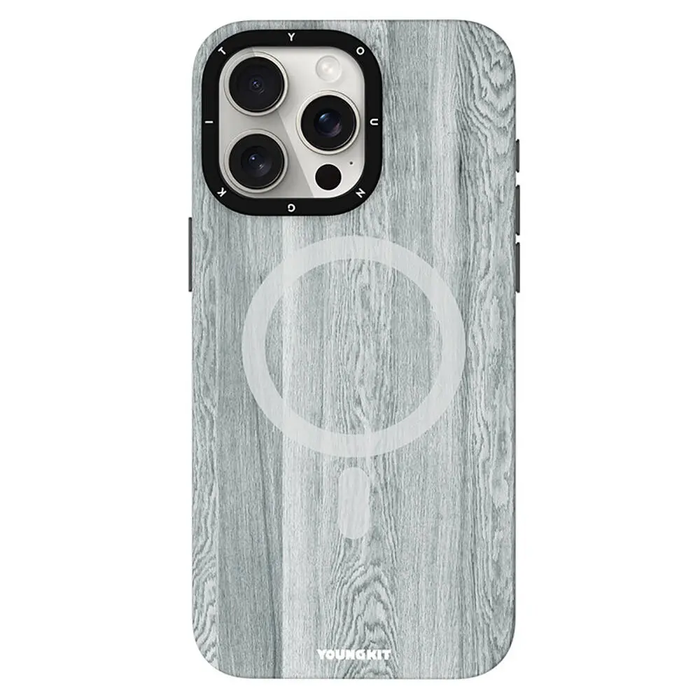 iPhone 14 Pro MagSafe Uyumlu Sararmaya Dayanıklı Kılıf - Youngkit Wood Forest