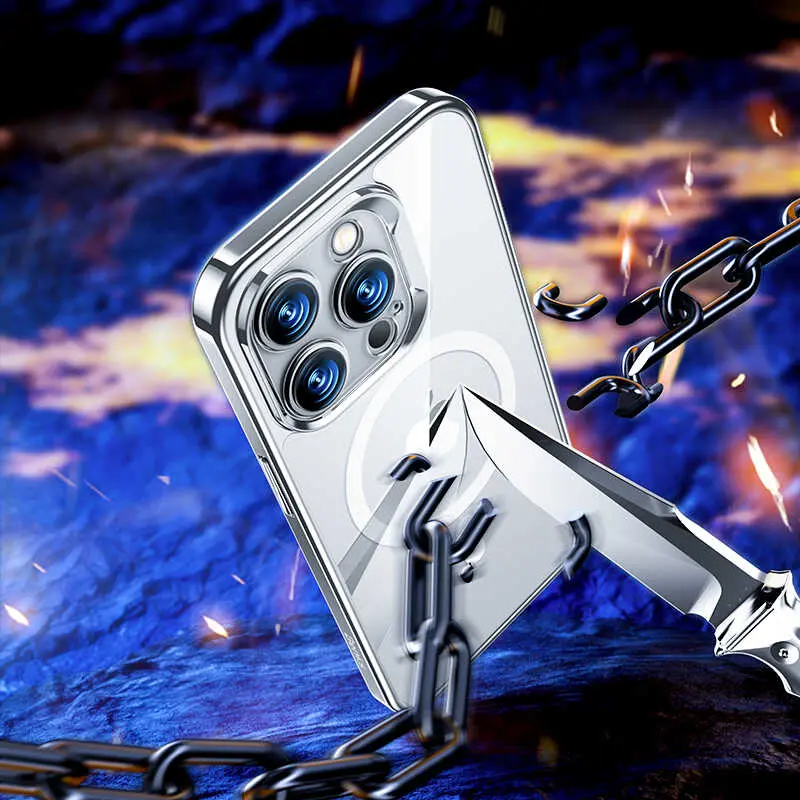 iPhone 14 Pro MagSafe Uyumlu Cam Arka Yüzeyli Kılıf - Benks Electroplated