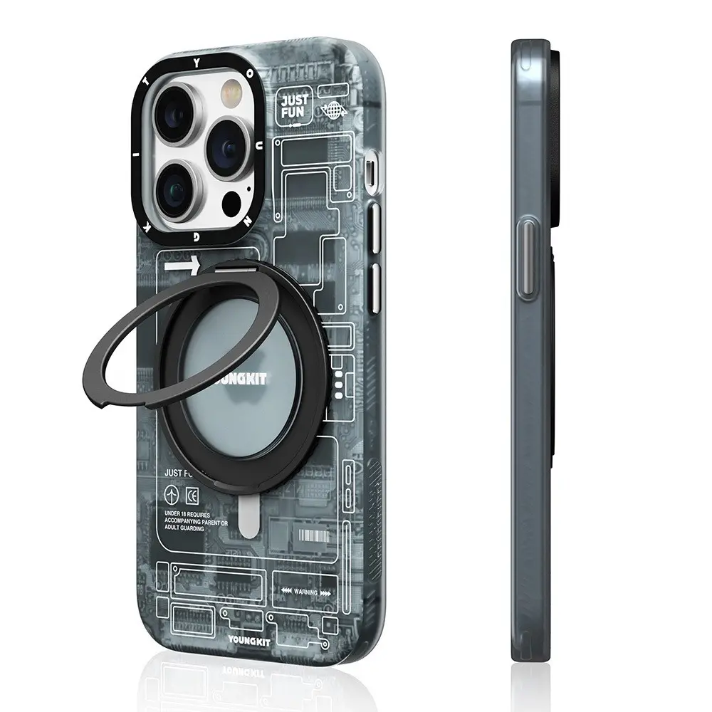 iPhone 14 Pro MagSafe Uyumlu 360° Standlı Kılıf - Youngkit Technology