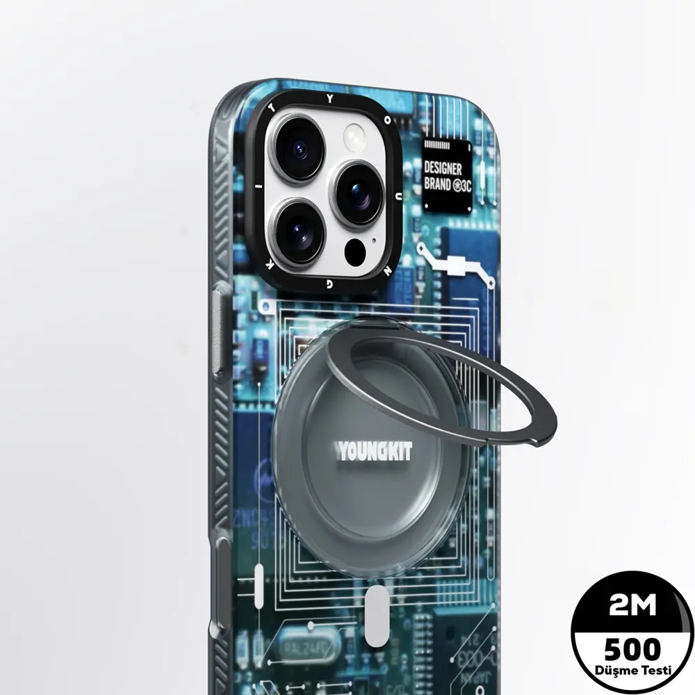 iPhone 14 Pro MagSafe Uyumlu 360° Standlı Kılıf - Youngkit Technology